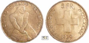 Suisse - Confédération Helvétique - 5 Francs Laupen 1939 B (Berne)