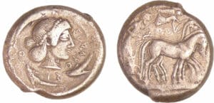 Sicile - Syracuse - Tétradrachme de groupe III (485-479 av. J.-C) Sicile - Syracuse - Tétradrachme de groupe III (485-479 av. J.-C)