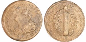 Constitution (1791-1792) - 2 sols au faisceau type FRANCOIS 1791 BB (Strasbourg) Constitution (1791-1792) - 2 sols au faisceau type FRANCOIS 1791 BB (Strasbourg)
