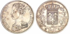 Henri V Comte de Chambord - 5 francs 1831 Henri V Comte de Chambord - 5 francs 1831