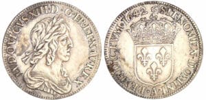 Louis XIII (1610-1643) - ¼ d'écu du 2ème poinçon de Warin - 1642 A (Paris) Louis XIII (1610-1643) - ¼ d'écu du 2ème poinçon de Warin - 1642 A (Paris)