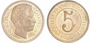 Nouvelle Calédonie - Monnaie de nécessité 5 francs 1882 (Gomen).