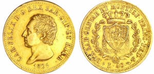 Italie - Charles Félix - Règne de Sardaigne - 40 lires 1825 (Turin)