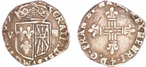 Henri IV (1589-1610) - Huitième d'écu de Navarre - 1609 (Saint-Palais )