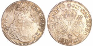 Louis XIV (1643-1715) - Ecu aux 3 couronnes - 1710 H (La Rochelle) Louis XIV (1643-1715) - Ecu aux 3 couronnes - 1710 H (La Rochelle)