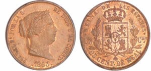 Espagne - Isabel II (1833-1868) - 25 cent de real 1863 (Madrid)