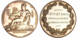 Médaille en argent - Chambre du commerce de Marseille 1889 Médaille en argent - Chambre du commerce de Marseille 1889