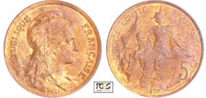 Troisième république (1871-1940) - 5 centimes 1897 essai