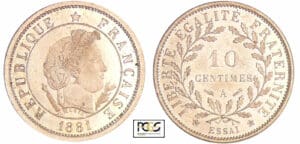 Troisième république (1871-1940) - 10 centimes 1881 A (Paris) Merley type I essai