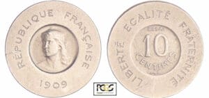 Troisième république (1871-1940) - 10 centimes François Rude 1909 essai flan mat