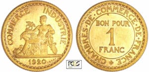 Troisième république (1871-1940) - 1 franc Chambre de commerce 1920 essai Troisième république (1871-1940) - 1 franc Chambre de commerce 1920 essai
