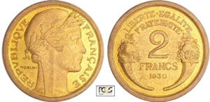 Troisième république (1871-1940) - 2 francs Morlon 1930 pré-série, tête à droite Troisième république (1871-1940) - 2 francs Morlon 1930 pré-série, tête à droite