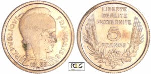 Troisième république (1871-1940) - 5 francs Bazor 1933 essai Troisième république (1871-1940) - 5 francs Bazor 1933 essai