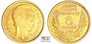 Troisième république (1871-1940) - 5 francs Bazor 1933 essai Troisième république (1871-1940) - 5 francs Bazor 1933 essai