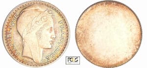 Troisième république (1871-1940) - 5 francs Turin (1933) essai uniface argent Troisième république (1871-1940) - 5 francs Turin (1933) essai uniface argent