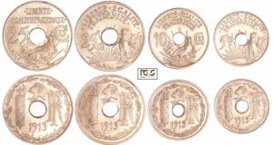 Troisième république (1871-1940) - Coffret des 4 monnaies du concours de Pillet 1913