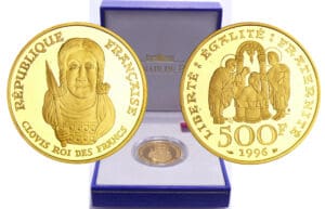 Cinquième république (1959- ) - 500 francs or Clovis 1996