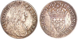 Louis XIV (1643-1715) - ½ écu au buste juvénile, 1er type - 1662 T (Nantes)