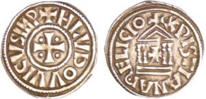 Louis 1er le Pieux (814-840) - Denier au temple Louis 1er le Pieux (814-840) - Denier au temple