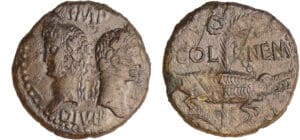 Agrippa et Auguste - Dupondius de Nîmes - (9-3 av. (J.-C.) Agrippa et Auguste - Dupondius de Nîmes - (9-3 av. (J.-C.)
