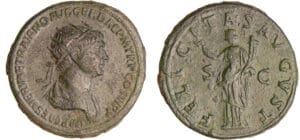 Trajan - Dupondius (114-116, Rome) - La Félicité Trajan - Dupondius (114-116, Rome) - La Félicité