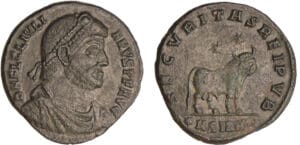 Julien II le Philosophe - Double maiorina (363, Lyon) - Le bœuf Apis
