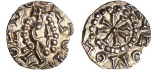 Mérovingien - Monétaire AVDOENVS - Denier (680-730) (Rouen, église de Saint-Ouen).