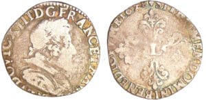 Louis XIII (1610-1643) - ½ franc au buste juvénile, tête laurée, col plat - 1628 M (Toulouse) Louis XIII (1610-1643) - ½ franc au buste juvénile, tête laurée, col plat - 1628 M (Toulouse)