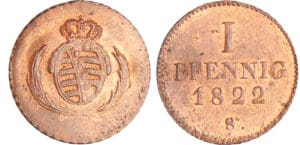 Allemagne - Sachsen - Friedrich August I (1806-1827) - Pfenning 1822 S