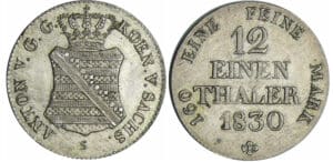 Allemagne - Sachsen - Anton (1827-1836) - 1/12 taler 1830