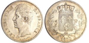 Charles X (1824-1830) - 5 francs 2ème type 1830 H (La Rochelle) Charles X (1824-1830) - 5 francs 2ème type 1830 H (La Rochelle)