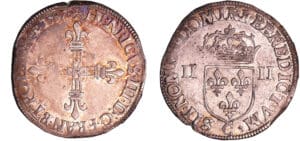 Henri III (1574-1589) - Quart d'écu - 1587 C (Saint-Lô) Henri III (1574-1589) - Quart d'écu - 1587 C (Saint-Lô)