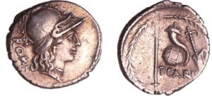 Carisia - Denier (46 av. J.-C.) Carisia - Denier (46 av. J.-C.)