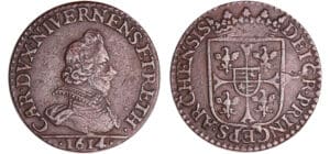 Champagne - Comté de Rethel - Charles de Gonzague - Liard 1614