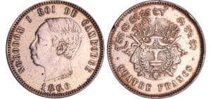 Cambodge - Norodom 1er (1860-1904) - 4 francs 1860