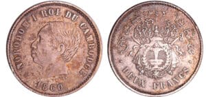 Cambodge - Norodom 1er (1860-1904) - 2 francs 1860