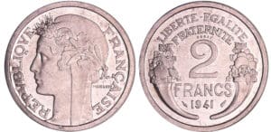 Etat-Français (1940-1944) - 2 francs Morlon 1941 essai en aliminium