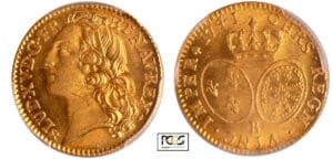 Louis XV (1715-1774) - Louis d’or au bandeau - 1741 B (Rouen) Louis XV (1715-1774) - Louis d’or au bandeau - 1741 B (Rouen)