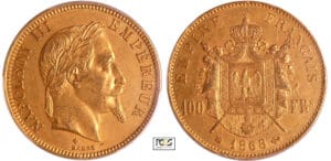 Napoléon III (1852-1870) - 100 francs tête laurée 1868 BB (Strasbourg)