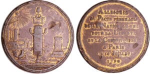 France - Révolution - Médaille par Brenet pour la cérémonie de la fédération générale du 14 juillet 1790