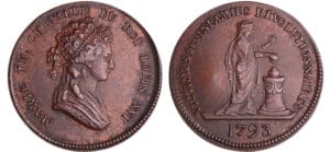 France - Révolution - Médaille Marie Thérèse fille du roi Louis XVI, victime des infamies révolutionnaires, 1793 France - Révolution - Médaille Marie Thérèse fille du roi Louis XVI, victime des infamies révolutionnaires, 1793