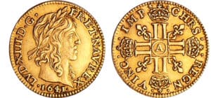 Louis XIII (1610-1643) - ½ louis d’or à la mèche mi-longue - 1641 A (Paris) Louis XIII (1610-1643) - ½ louis d’or à la mèche mi-longue - 1641 A (Paris)