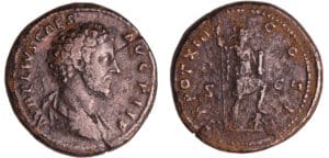 Marc Aurèle - Sesterce (159, Rome) Marc Aurèle - Sesterce (159, Rome)