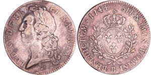 Louis XV (1715-1774) - Ecu au bandeau - 1744 B (Rouen) Louis XV (1715-1774) - Ecu au bandeau - 1744 B (Rouen)