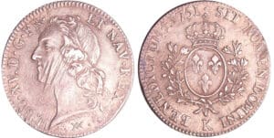 Louis XV (1715-1774) - Ecu au bandeau - 1751 K (Bordeaux) Louis XV (1715-1774) - Ecu au bandeau - 1751 K (Bordeaux)