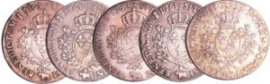 Louis XV (1715-1774) - Lot de 5 Ecu de Béarn au bandeau Louis XV (1715-1774) - Lot de 5 Ecu de Béarn au bandeau
