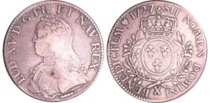 Louis XV (1715-1774) - Ecu aux branches d’olivier - 1727 X (Amiens) Louis XV (1715-1774) - Ecu aux branches d’olivier - 1727 X (Amiens)