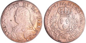 Louis XV (1715-1774) - Ecu aux branches d’olivier - 1737 BB (Strasbourg) Louis XV (1715-1774) - Ecu aux branches d’olivier - 1737 BB (Strasbourg)