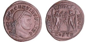 Maxence - Follis (309, Ostie) - Castor et Pollux