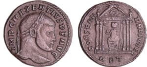 Maxence - Follis (308-310, Rome) - Temple
